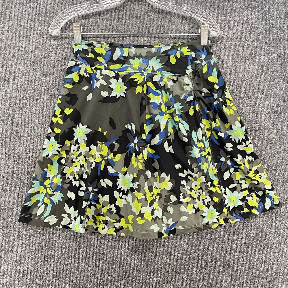 REI Skirt Womens XS‎ Black Floral Pull On Performance Flowy Pocket Tenniscore